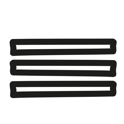 List menu hand drawn symbol of three thin rectangles outlines