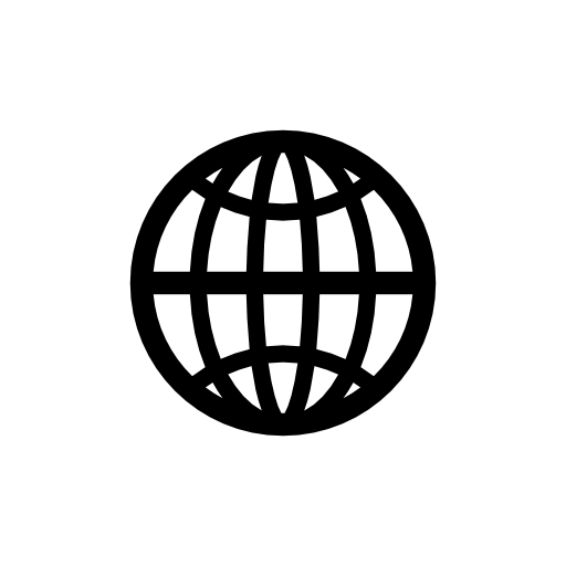 Earth globe grid interface symbol