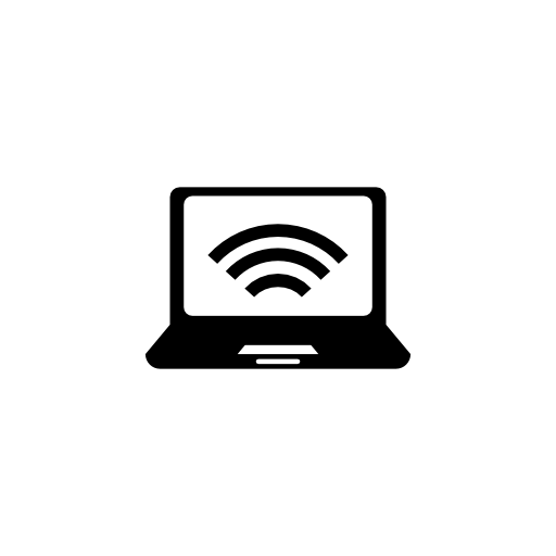 Laptop computer with wifi signal