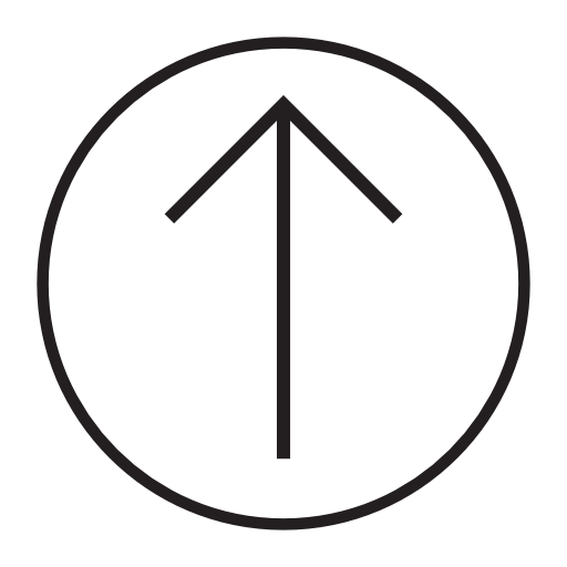 Arrow up inside a circle outline, IOS 7 symbol