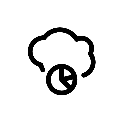 Pie chart with cloud outline