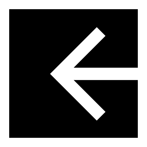 Arrow pointing left inside a black square, IOS 7 interface symbol