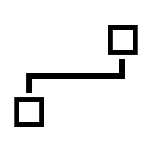 Two squares outline graphic interface symbol