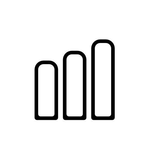 Signal strength bars phone interface symbol