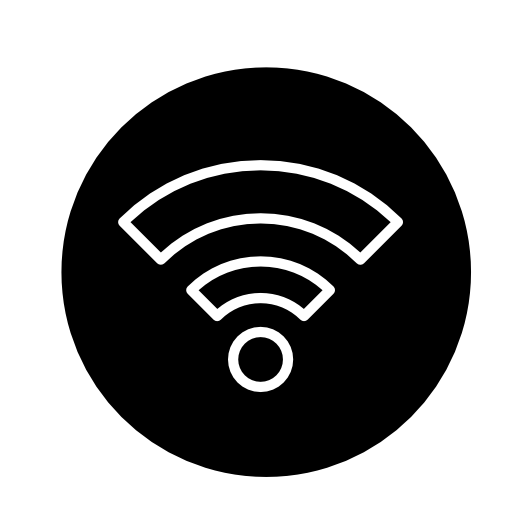 Wifi outline symbol in a circle