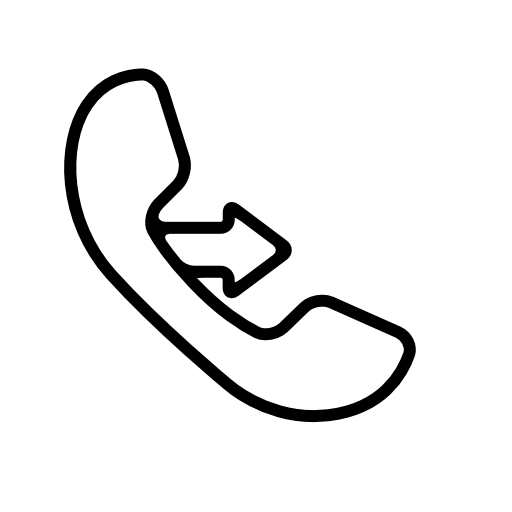 Call answer symbol of an auricular with right arrow
