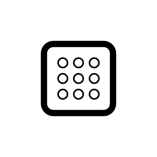 Square rounded shape with circles inside interface symbol of list