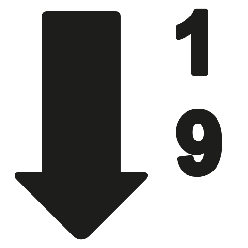Sort interface symbol of down arrow with numbers