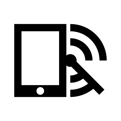 Mobile phone with radar and Rss feed symbol