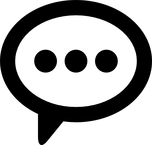 3 circles inside a dialogue cloud symbol