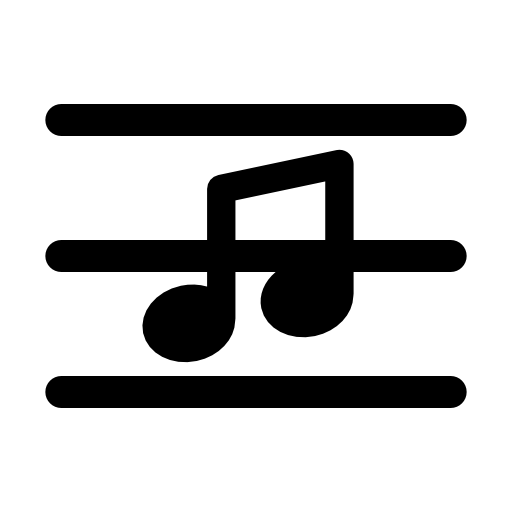 Music note on a musical pentagram lines