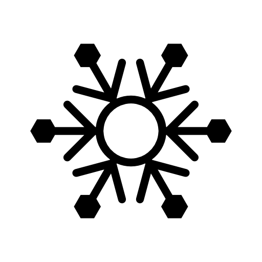 Snowflake with circular outline and dark end points