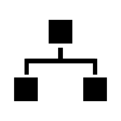Network graphic of three squares