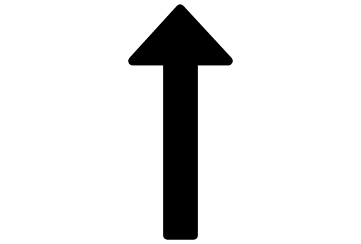 Long arrow pointing up