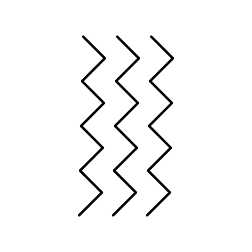 Zigzag lines in side view position
