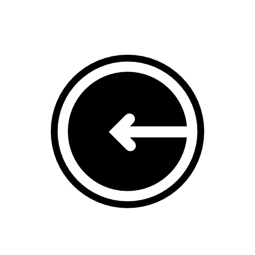 Arrow to the left inside a circular outline