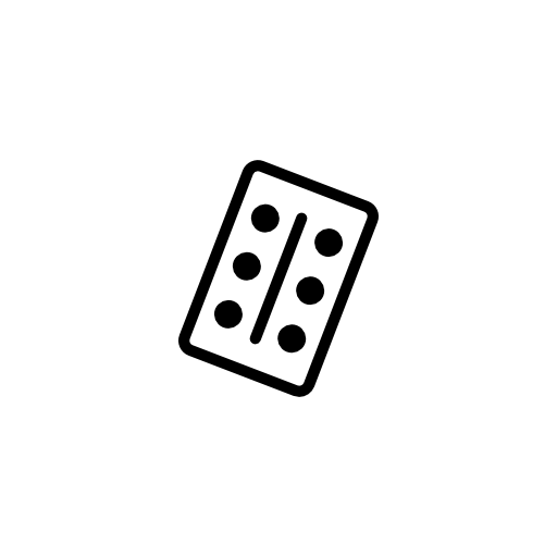 Domino piece with six dots