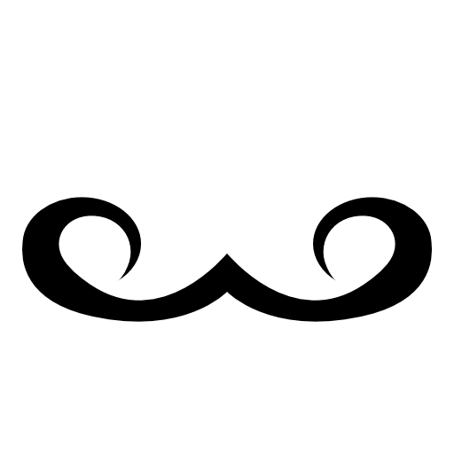 Thin curling moustache