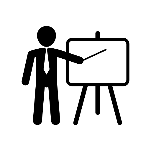 Man in a presentation of business