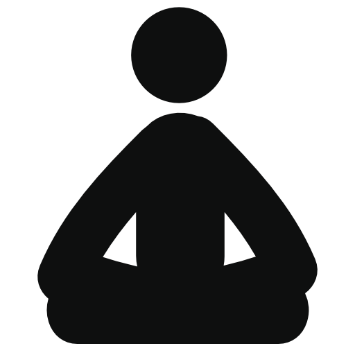 Frontal meditation yoga posture silhouette
