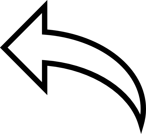 Curve arrow outline to the left