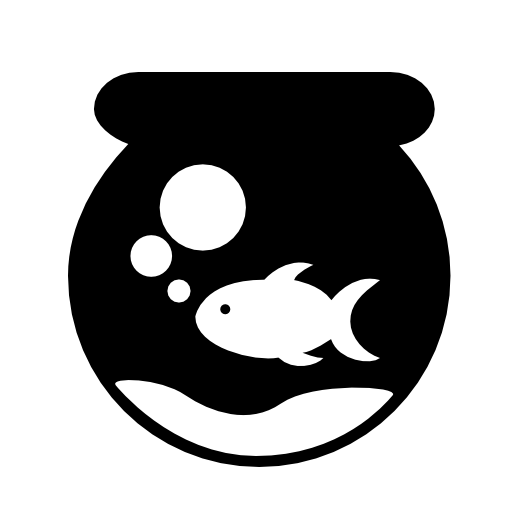 Fish pet in spherical fishbowl