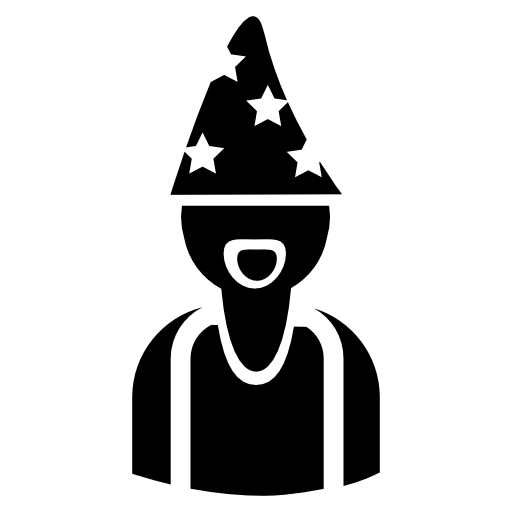 Astrologer wearing hat with stars