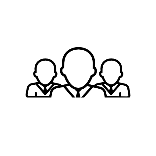 Male users group close up outline