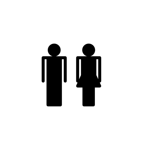 Standing male and female outline