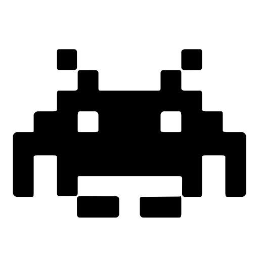 Alien pixelated shape of a digital game