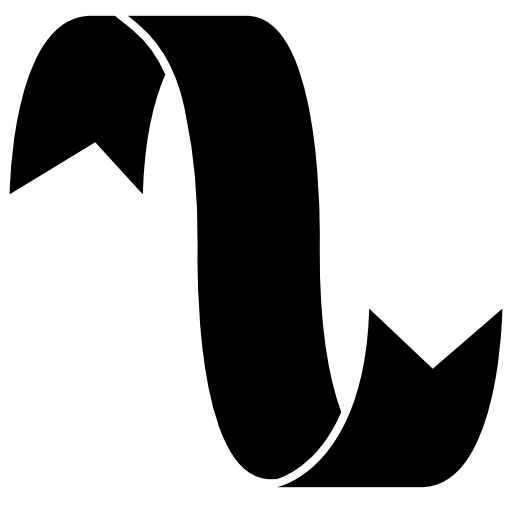 Ribbon curve in black shape