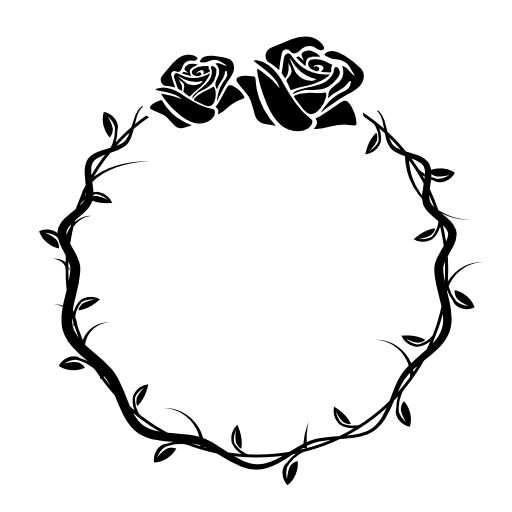 Circular flowers ornamental frame