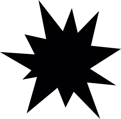Star of black irregular shape