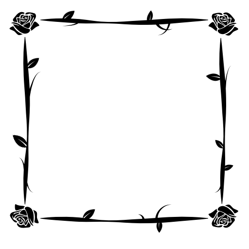Flowers thin ornamental frame