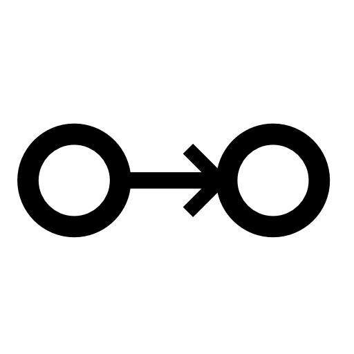 Small circle outline connected to another small circle outline