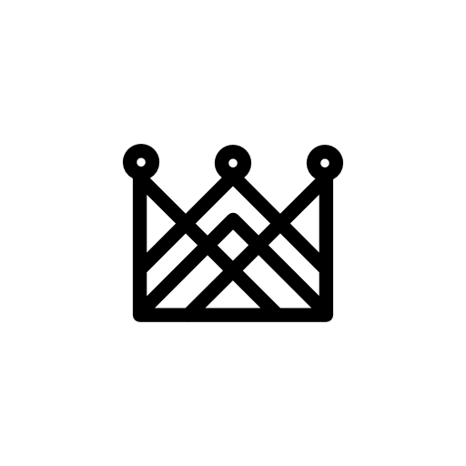 Royal crown with straight lines grid design and little circles on top of points