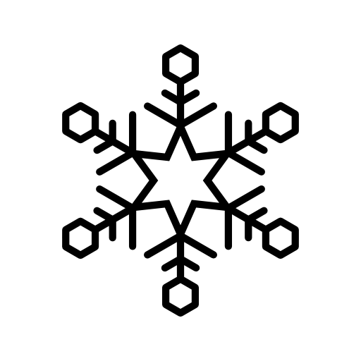 Star of six points at the center of an hexagonal snowflake