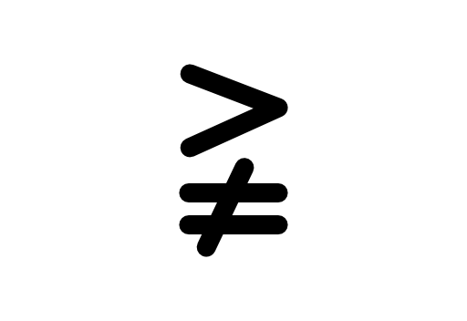 Greater but not equal mathematical symbol