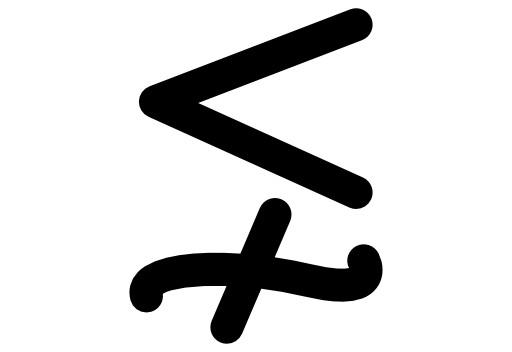 Less but not equivalent mathematical symbol