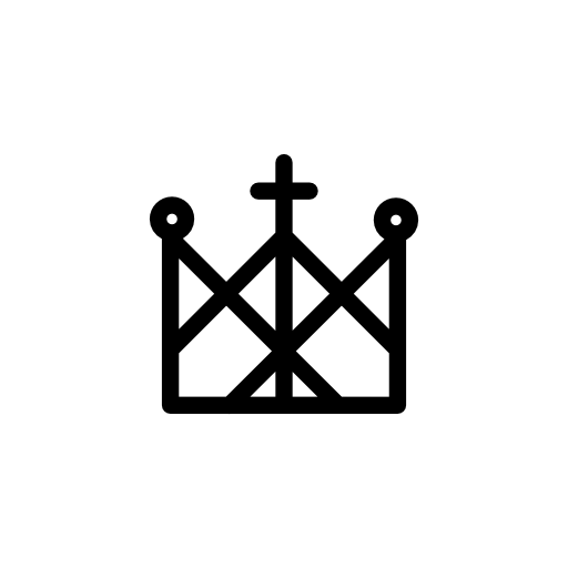 Royalty crown made up of lines and cross