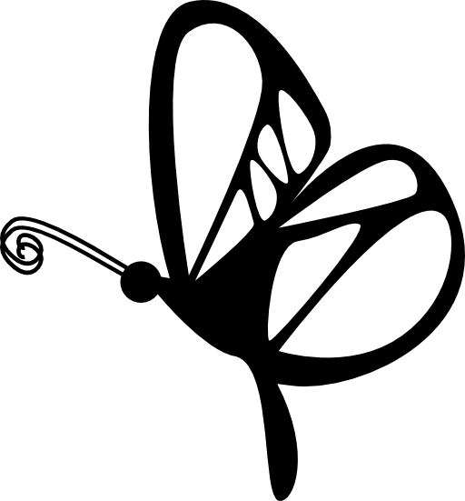 Butterfly design from side view
