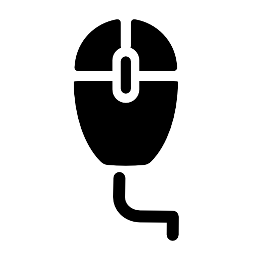 Computer mouse with wire silhouette