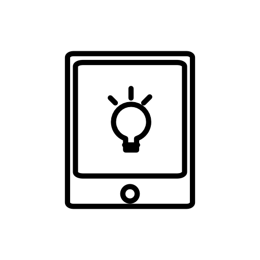Tablet with light bulb outline