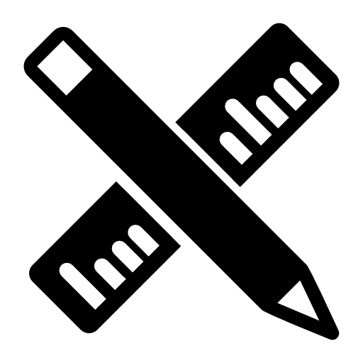 Ruler and pencil cross, IOS 7 interface symbol