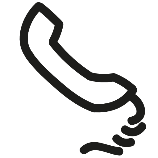 Telephone auricular hand drawn outline