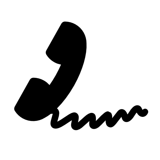 Phone auricular silhouette with curled cable