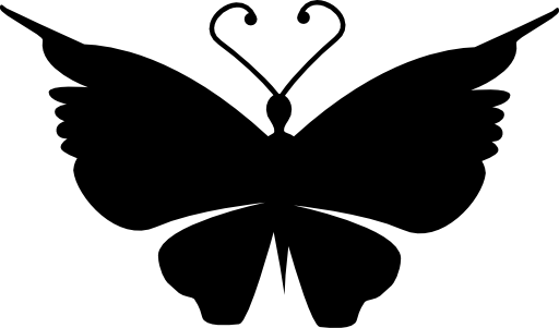 Butterfly top view black shape