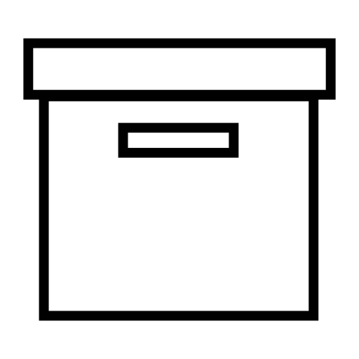 Box shape side view, IOS 7 symbol