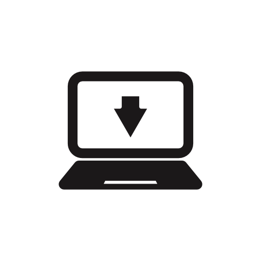 Download down arrow symbol on laptop screen