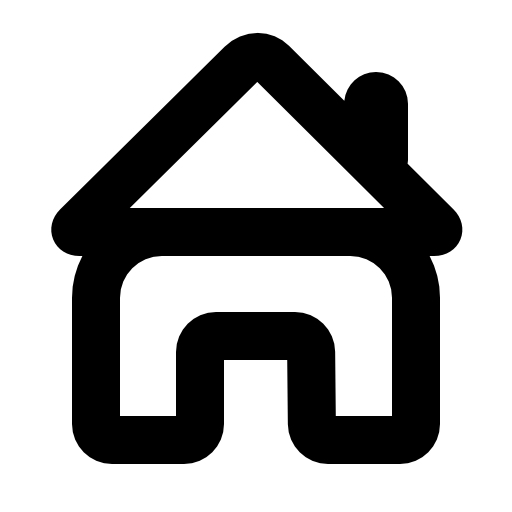 Small house with open door outline